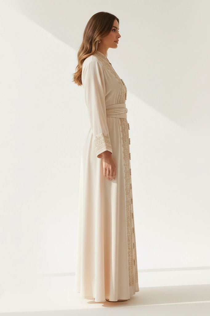 Graceful Linen Kaftan-Abaya
