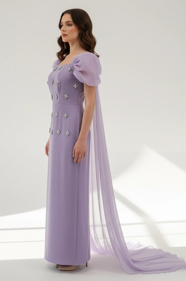 Embellished Taffeta Dress