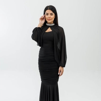 Bejeweled Cape Dress