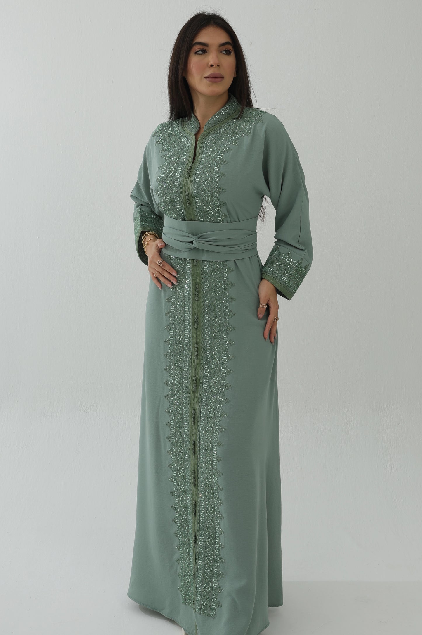 Graceful Linen Kaftan-Abaya