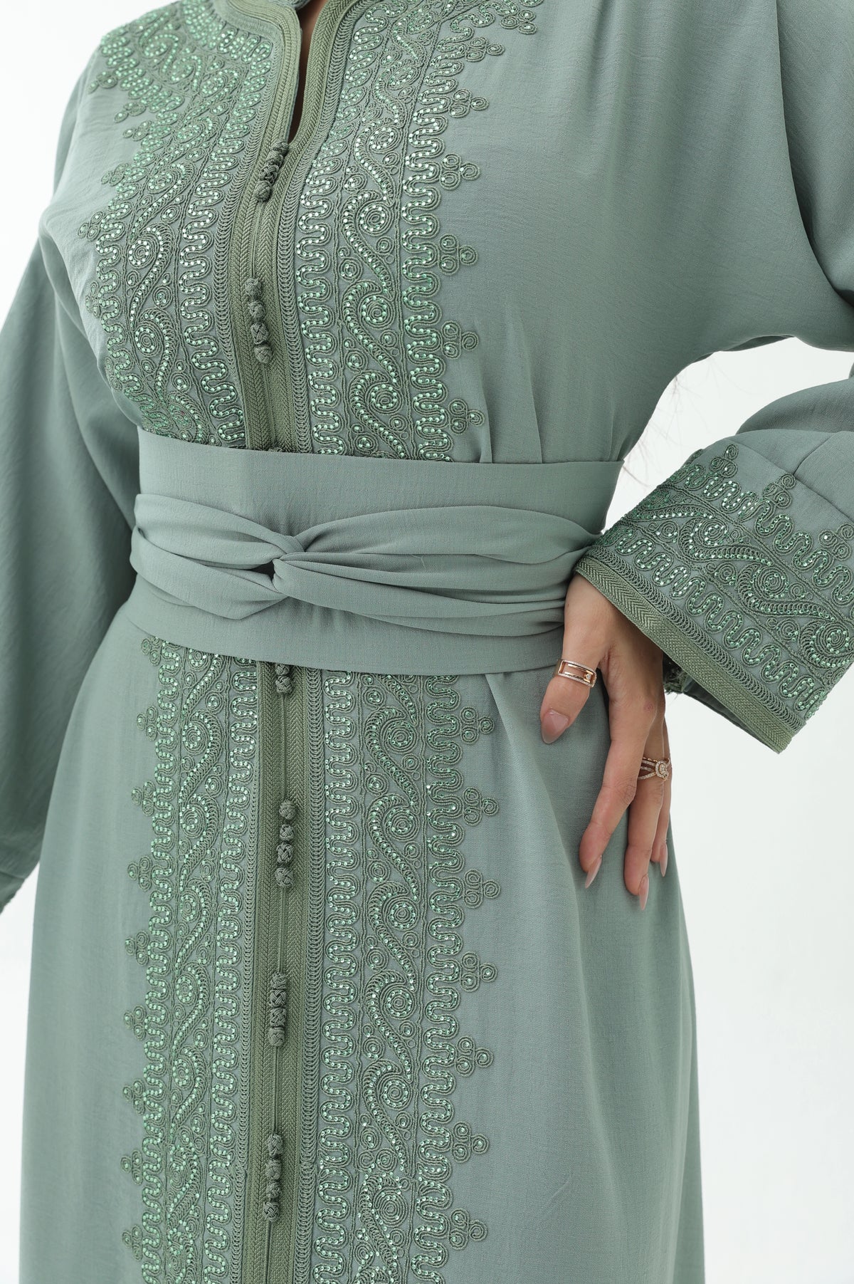 Graceful Linen Kaftan-Abaya