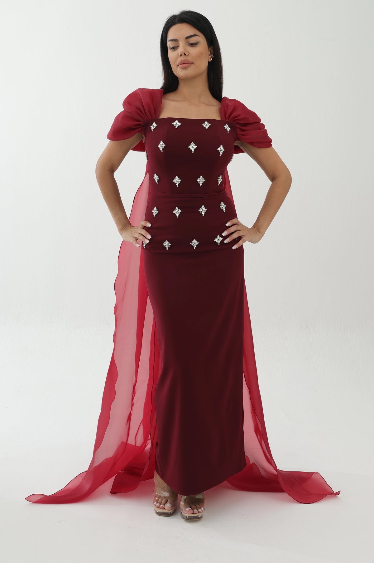 Embellished Taffeta Dress