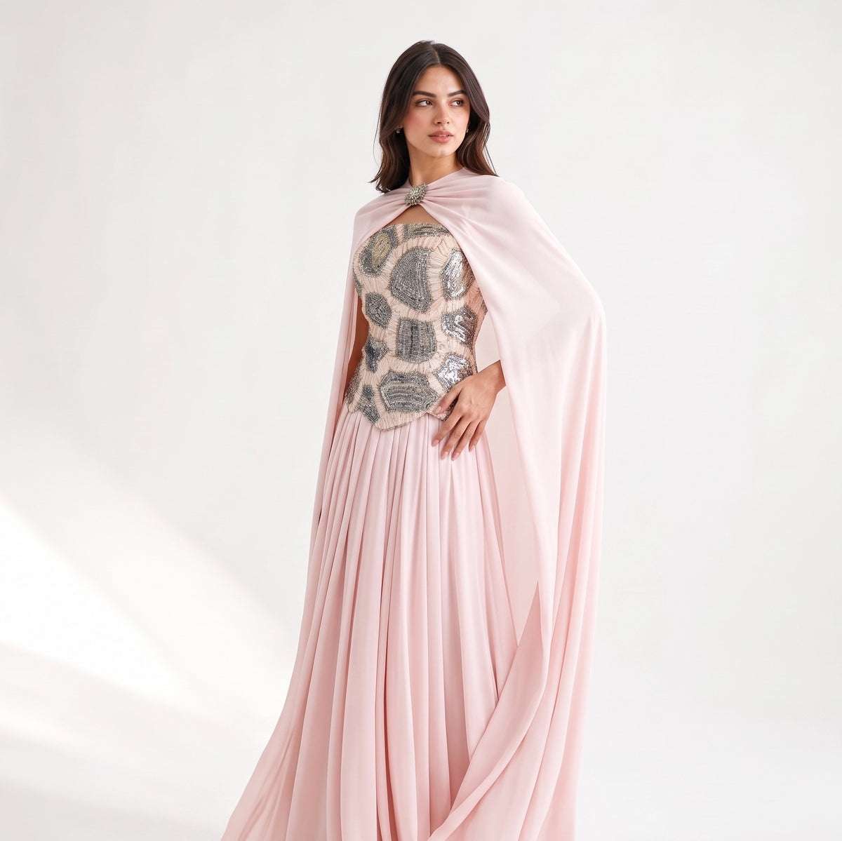 Crystal Crochet Chiffon Dress.