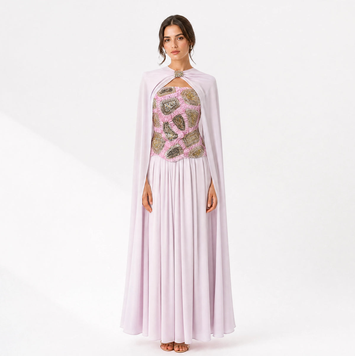 Crystal Crochet Chiffon Dress.