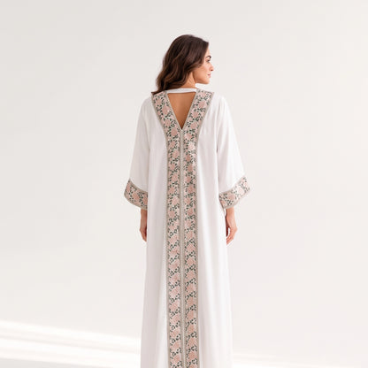 Flora Cascada V-Neck Jalabiya.