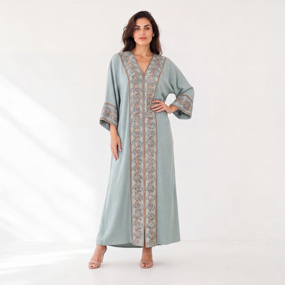 Flora Cascada V-Neck Jalabiya.