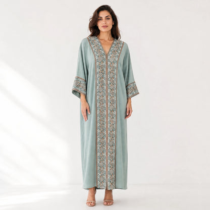 Flora Cascada V-Neck Jalabiya.