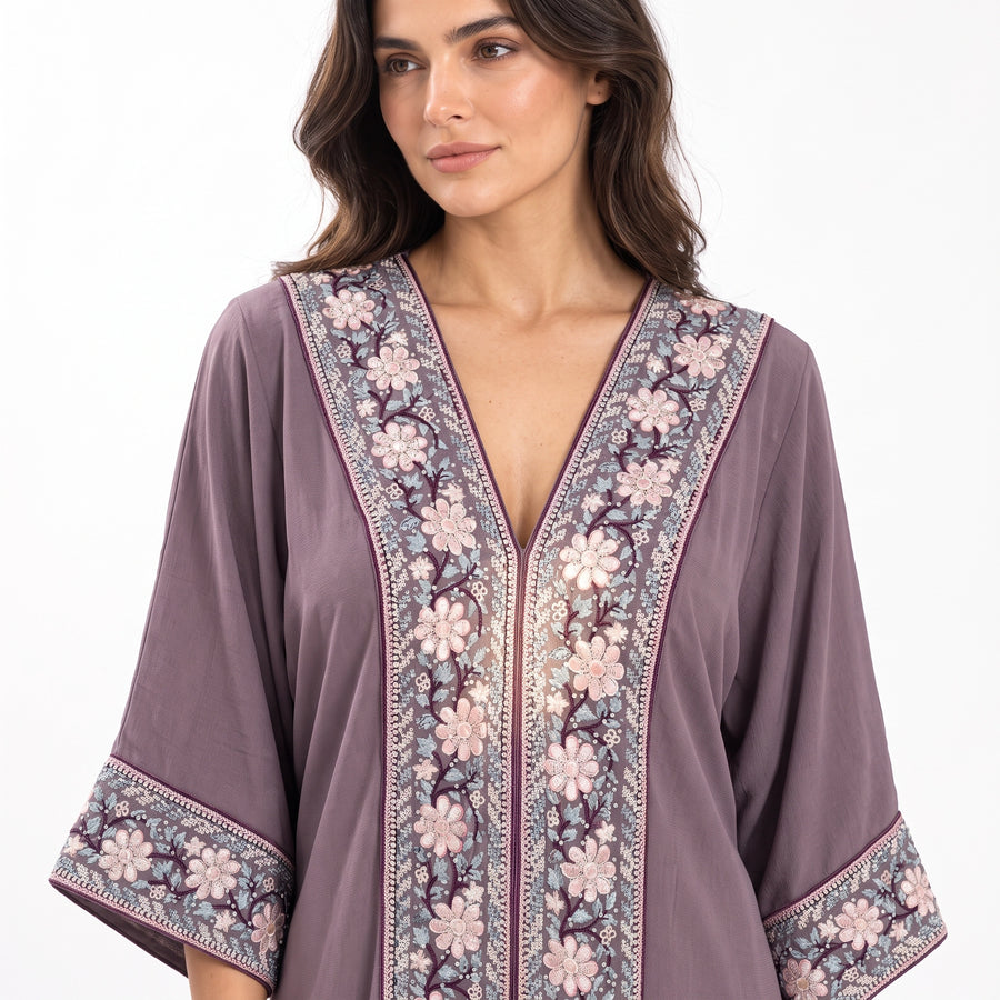 Flora Cascada V-Neck Jalabiya.