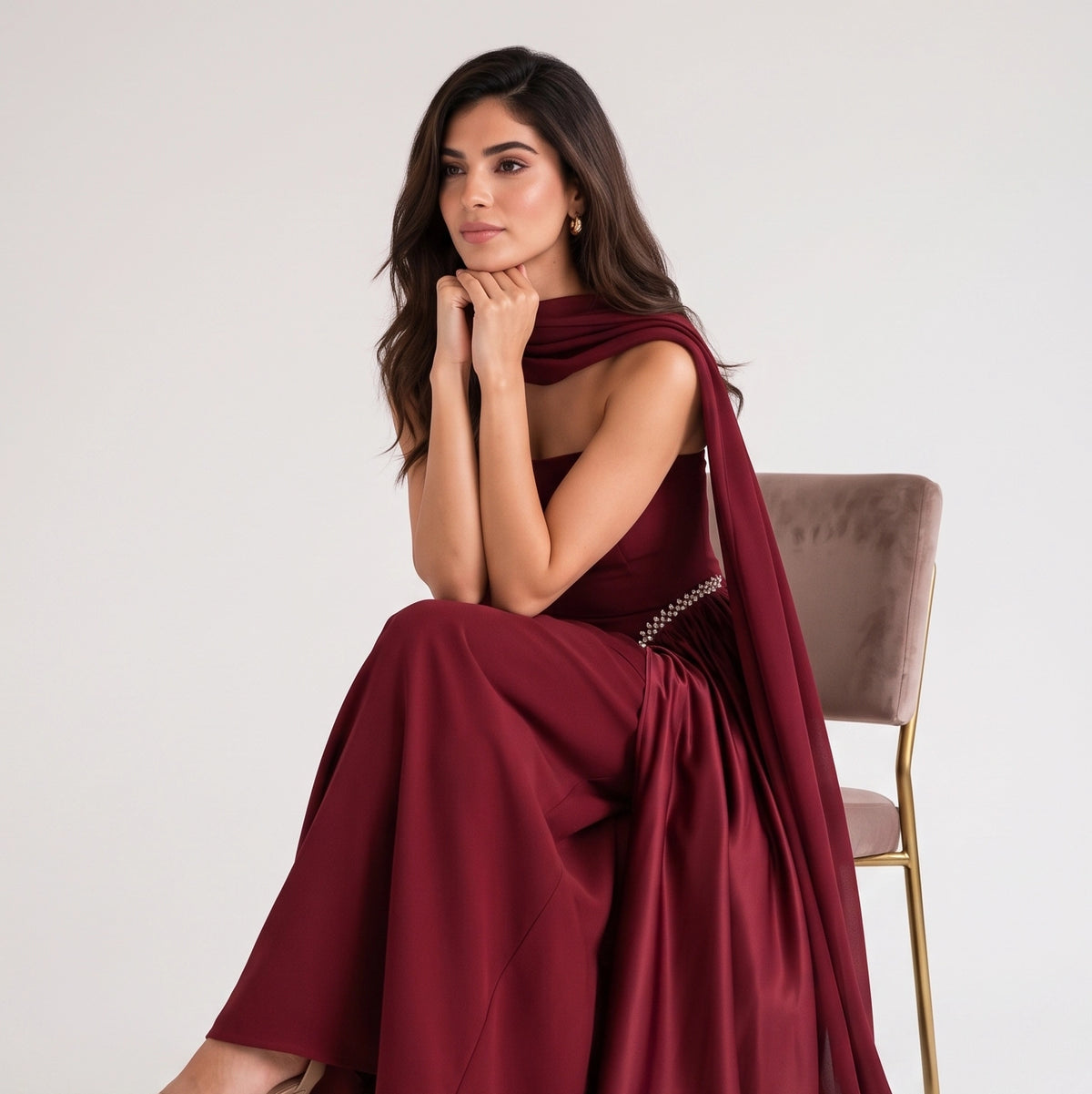 Satin Corset Cup Dress.