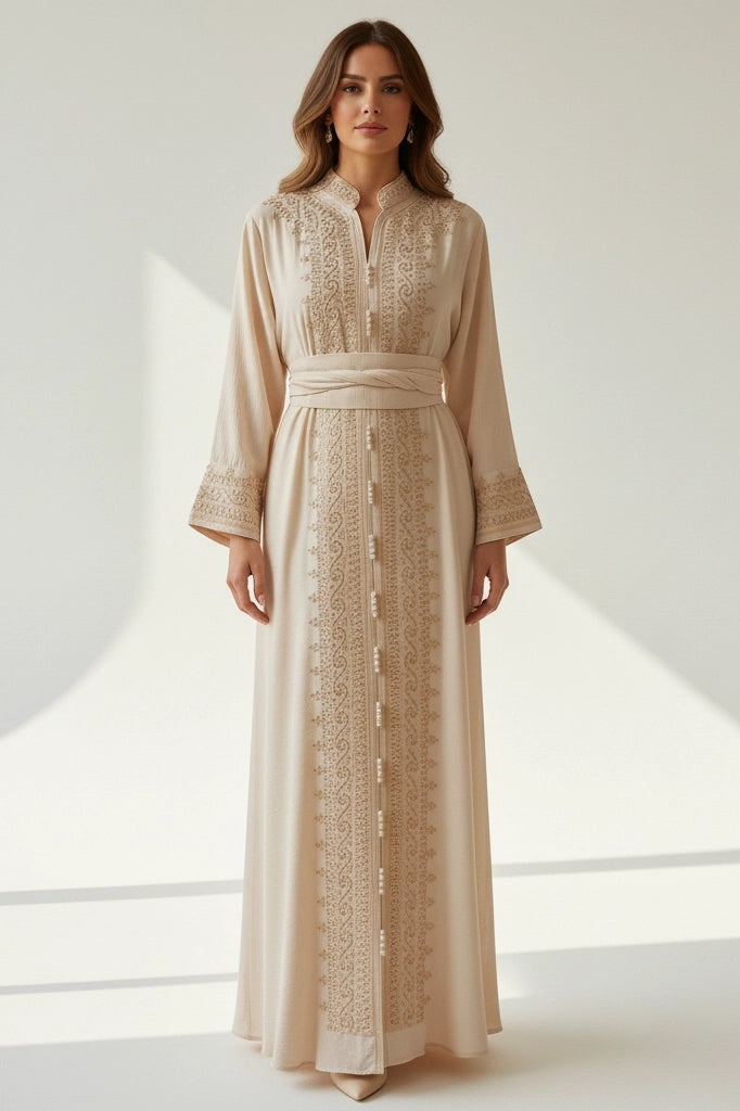 Graceful Linen Kaftan-Abaya