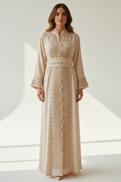 Graceful Linen Kaftan-Abaya