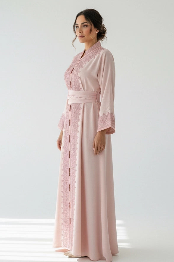 Graceful Linen Kaftan-Abaya