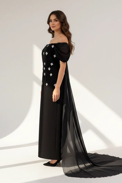 Embellished Taffeta Dress