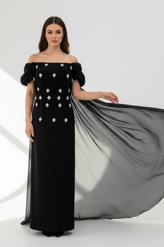 Embellished Taffeta Dress
