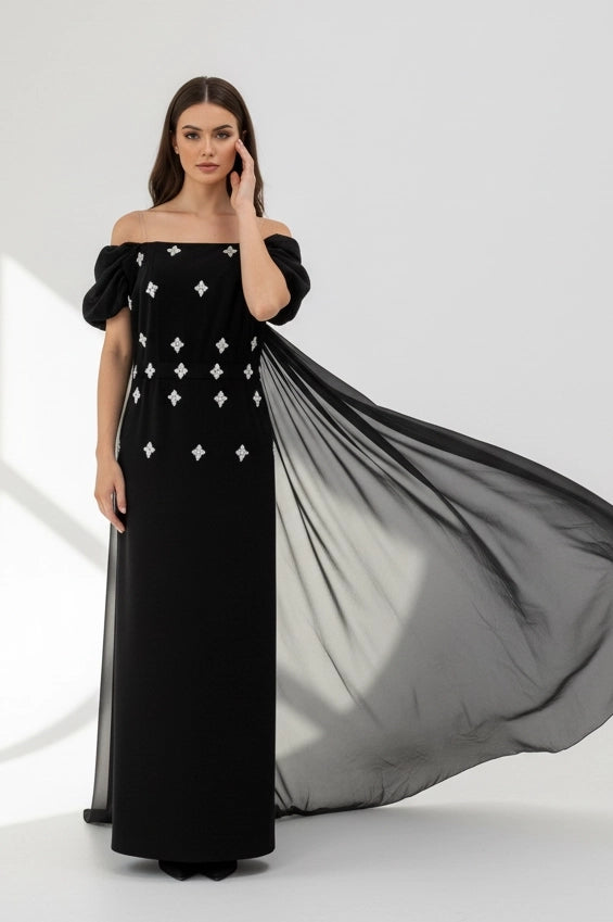 Embellished Taffeta Dress