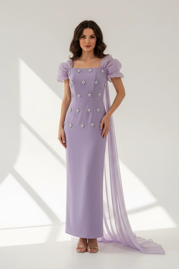 Embellished Taffeta Dress