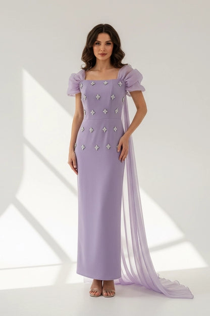 Embellished Taffeta Dress