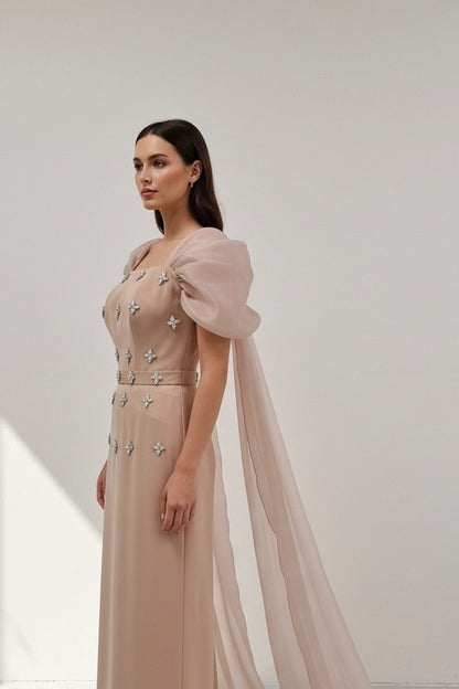 Embellished Taffeta Dress