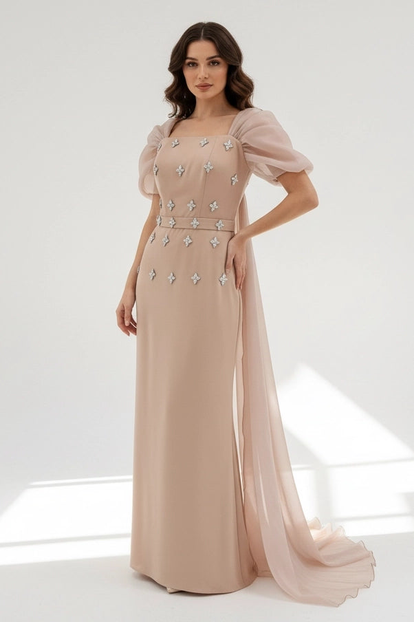 Embellished Taffeta Dress