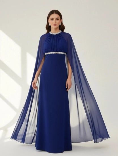 Embellished Neck Gathered Organza Dress