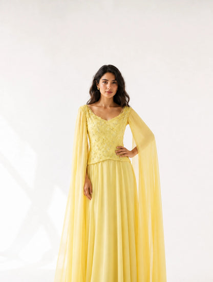 Float Sleeves Corset Dress