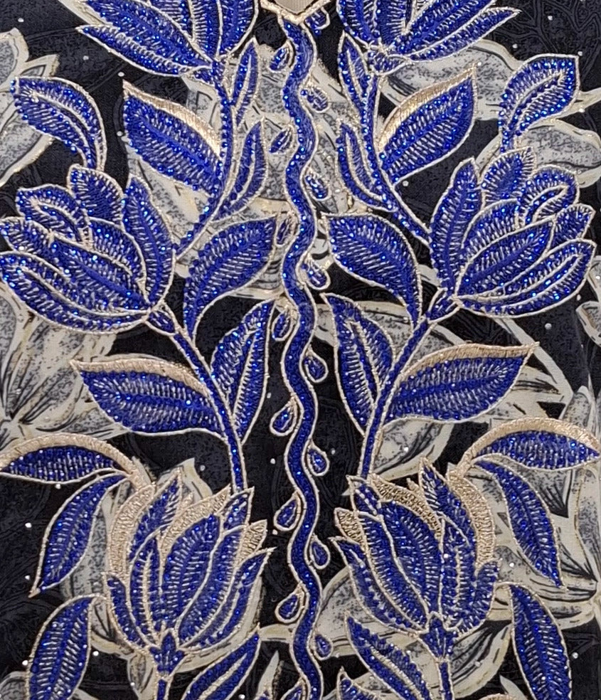 Ornate Leaf Velvet Abaya