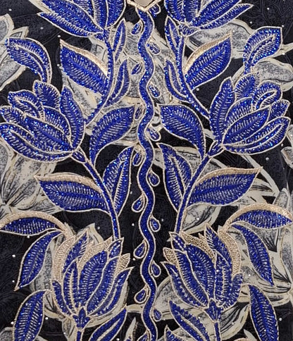 Ornate Leaf Velvet Abaya
