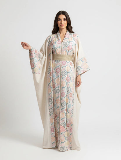 Mosaic Embroidered Pastel Bisht