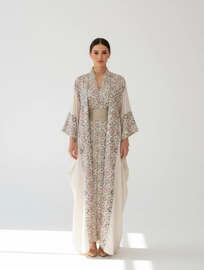 Mosaic Embroidered Pastel Bisht