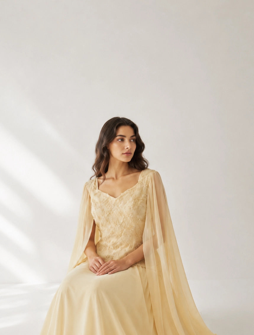 Float Sleeves Corset Dress