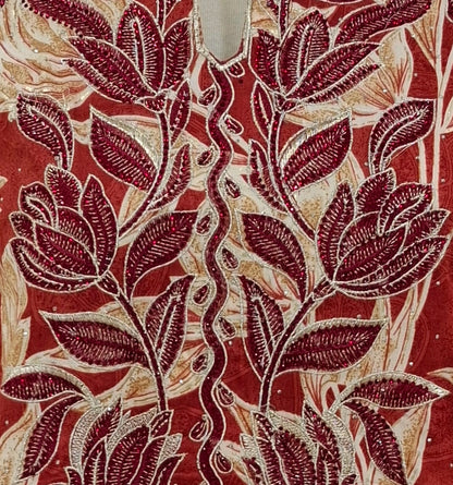 Ornate Leaf Velvet Abaya