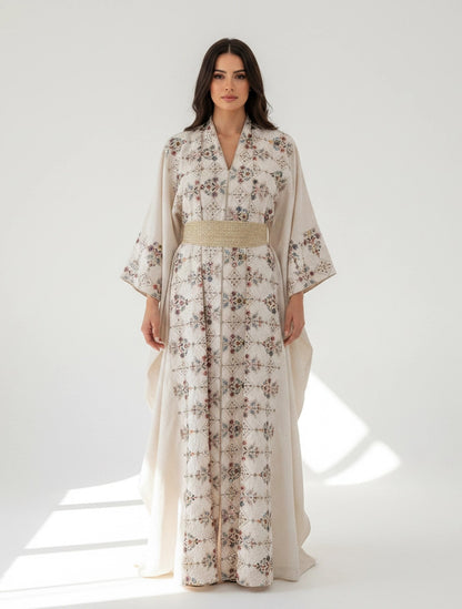 Mosaic Embroidered Pastel Bisht