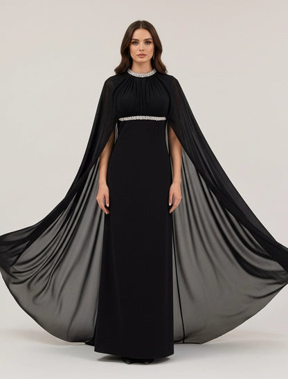 Embellished Neck Gathered Organza Dress