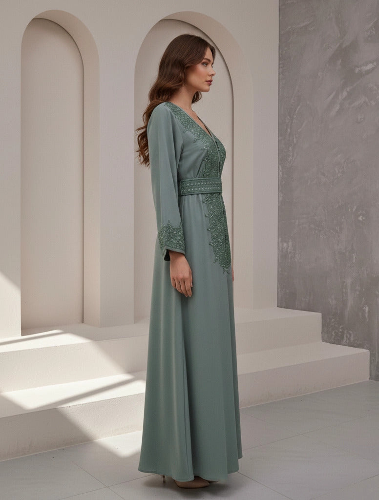Button Details Kaftan.
