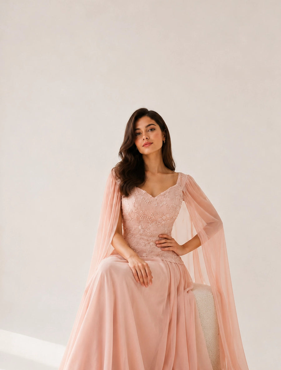 Float Sleeves Corset Dress