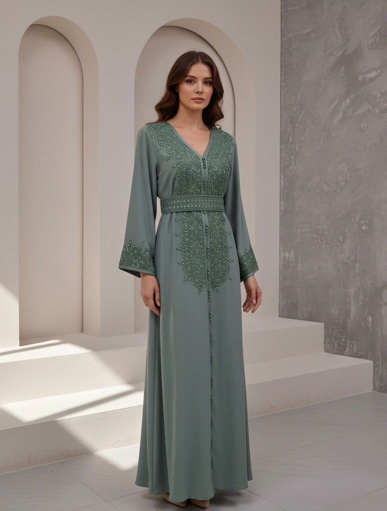 Button Details Kaftan.
