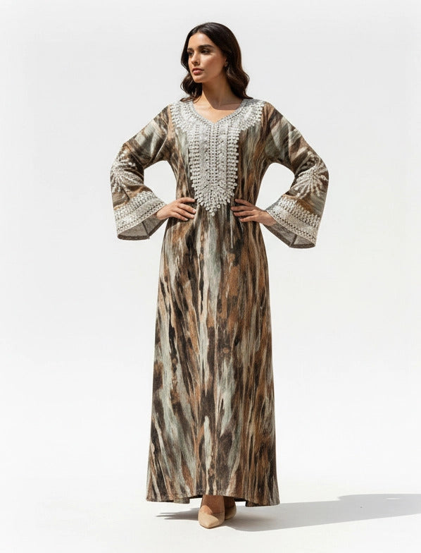 Ethereal Patterned Jalabiya