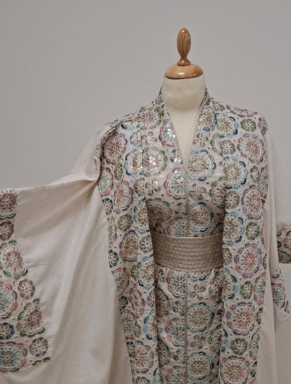 Mosaic Embroidered Pastel Bisht