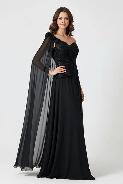 Sequin Dantel Shawl Plisse Chiffon Dress.